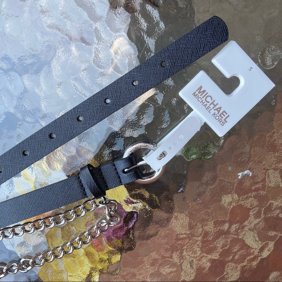 Michael Kors Black Silver Chain Belt New NWT - Picture 5 of 5
